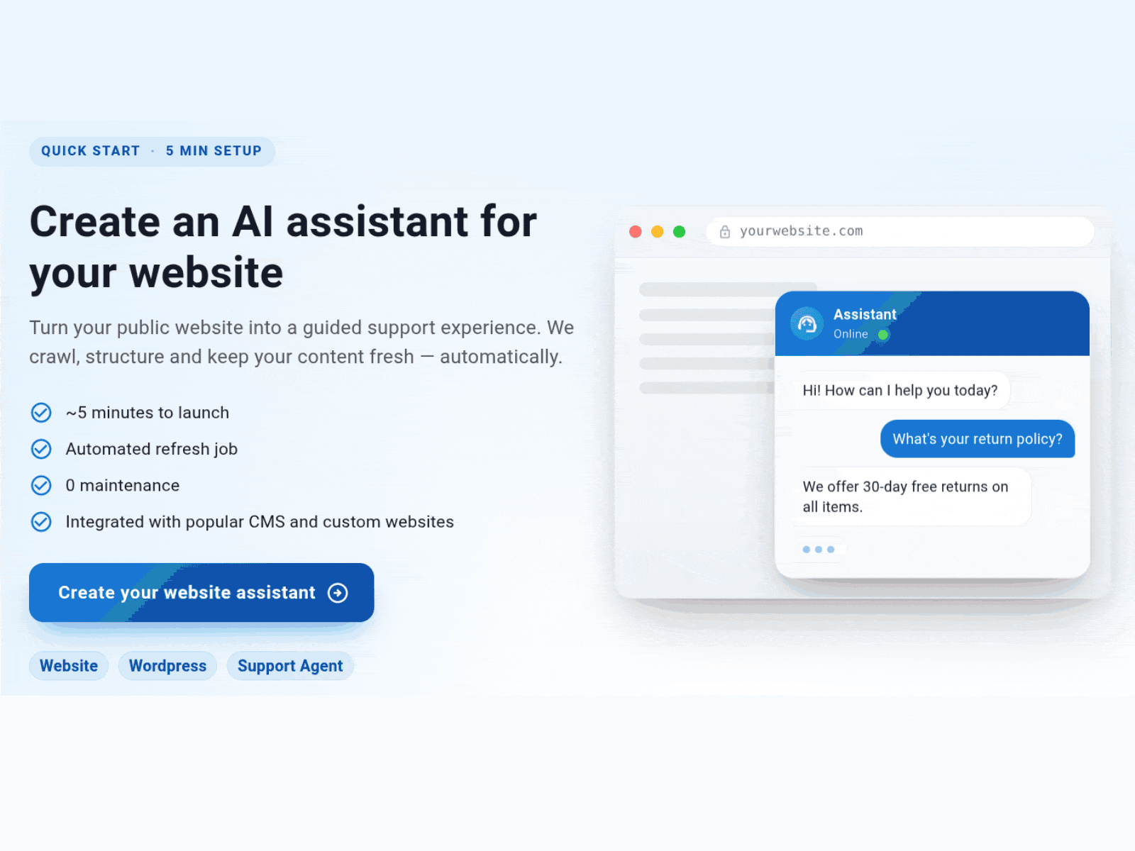 Seekdown assistant setup wizard workflow