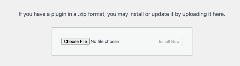 Choosing the downloaded zip file for upload.