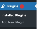 The WordPress admin sidebar with the Plugins menu highlighted.